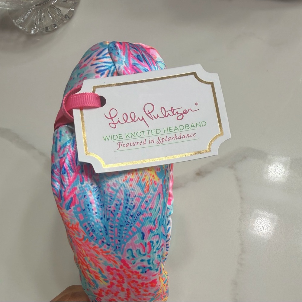 Lilly Pulitzer Pink and Blue Knotted Headband - Picture 4 of 4